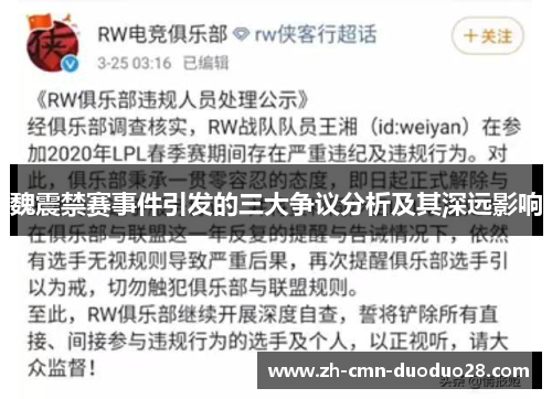 魏震禁赛事件引发的三大争议分析及其深远影响